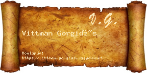 Vittman Gorgiás névjegykártya
